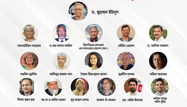 অন্তর্বর্তী সরকারের ১৭ সদস্যের কার কী পরিচয়