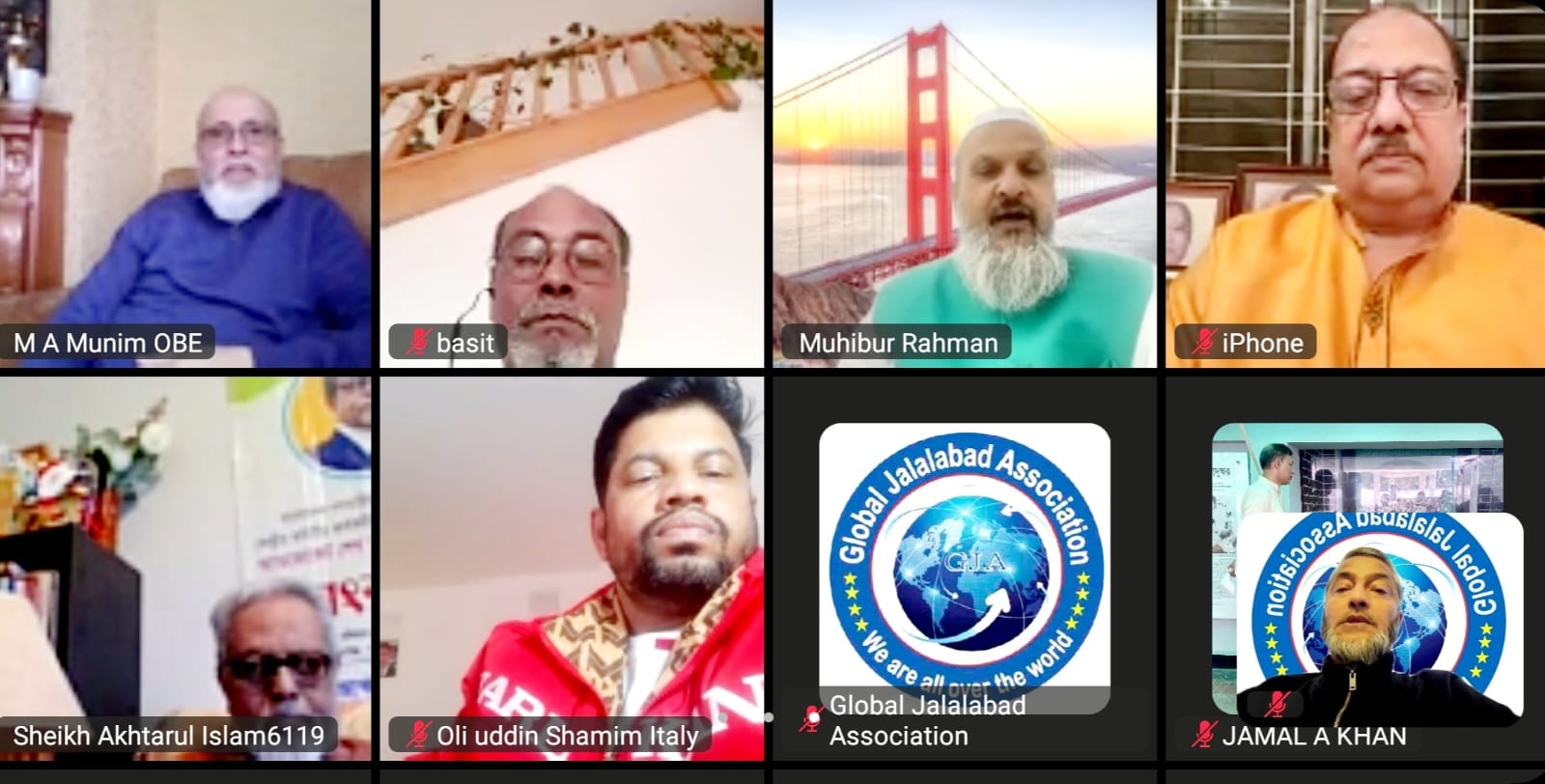গ্লোবাল জালালাবাদ এসোসিয়েশনের আন্তর্জাতিক জুম মিটিং এ  সিলেট প্রদেশ প্রতিষ্ঠার দাবী