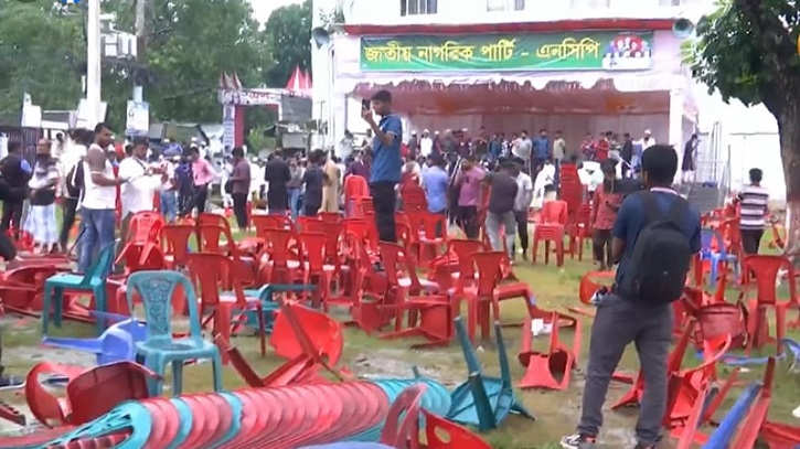 গোপালগঞ্জে এনসিপির সমাবেশের মঞ্চে হামলা, ভাঙচুর