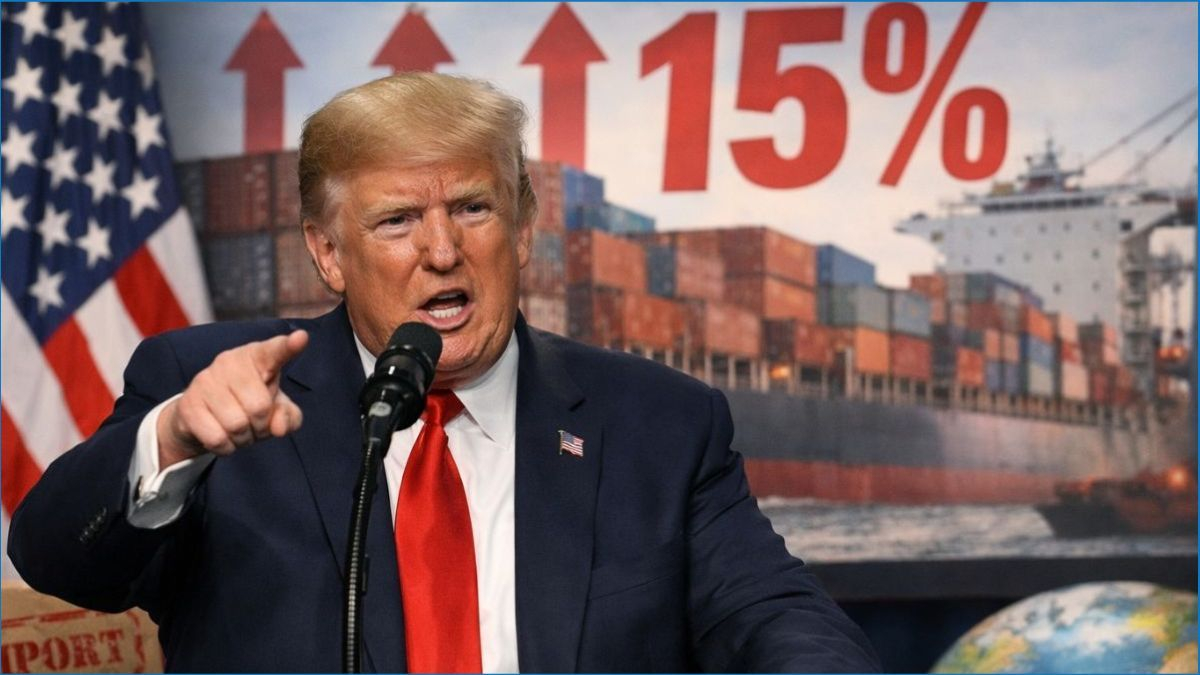 শুল্ক হার ১০ থেকে বাড়িয়ে ১৫ শতাংশ করলেন ট্রাম্প