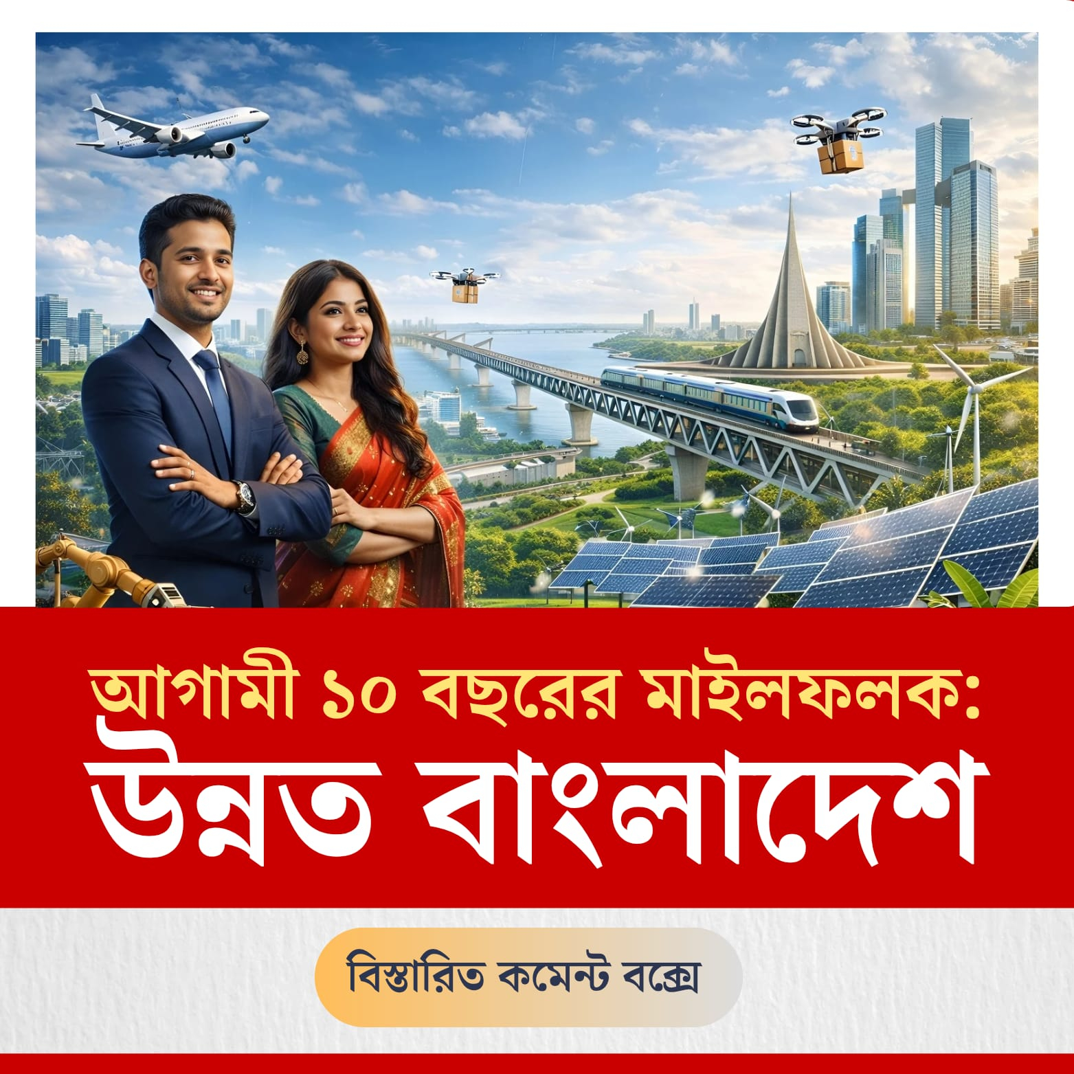 আগামী ১০ বছরের মাইলফলক: উন্নত বাংলাদেশ——কাঠামোগত রূপান্তর ও টেকসই উন্নয়নের একটি সমন্বিত দিকনির্দেশনা