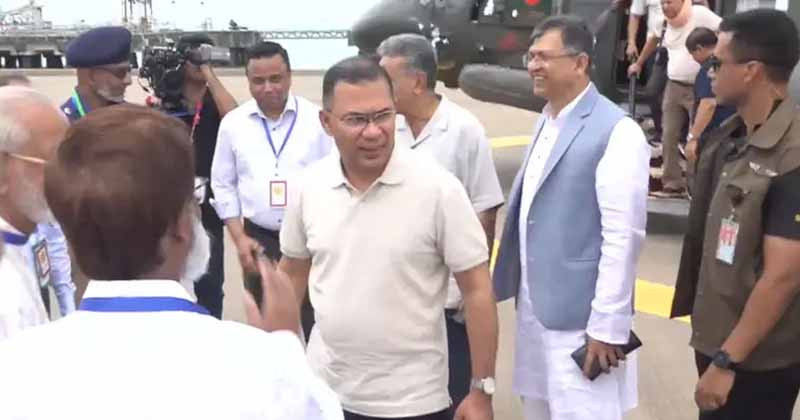 মহেশখালীর মাতারবাড়িতে পৌঁছেছেন প্রধানমন্ত্রী